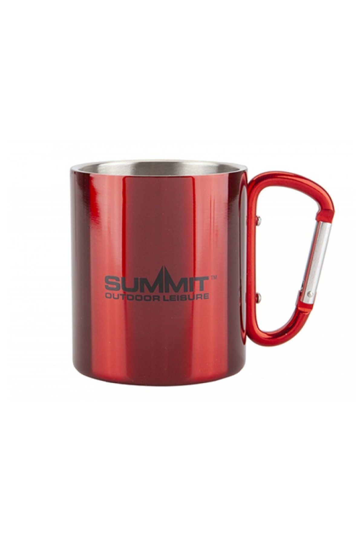 Summit Karabinalı Paslanmaz Çelik Kupa 300 ml. Çift Cidarlı high risk red