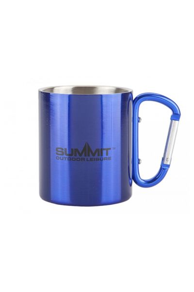 Summit Karabinalı Paslanmaz Çelik Kupa 300 ml. Çift Cidarlı Blue Blue