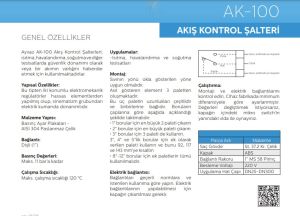Ayvaz Akış Kontrol Şalteri / AK-100 1''