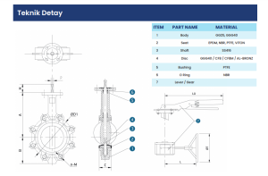 DN80 PN16 LUG TİPİ KELEBEK VANA