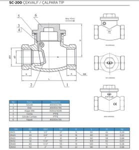 Ayvaz Çalpara Çekvalf Paslanmaz AISI304 3/4''