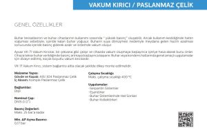 Vakum Kırıcı / Paslanmaz Çelik 1/2''