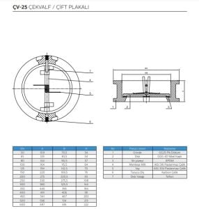 Ayvaz Çift Plakalı Çekvalf ÇV-25 DN200