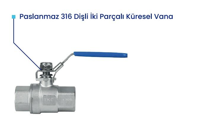 1/2'' PASLANMAZ AISI316 DİŞLİ KÜRESEL VANA