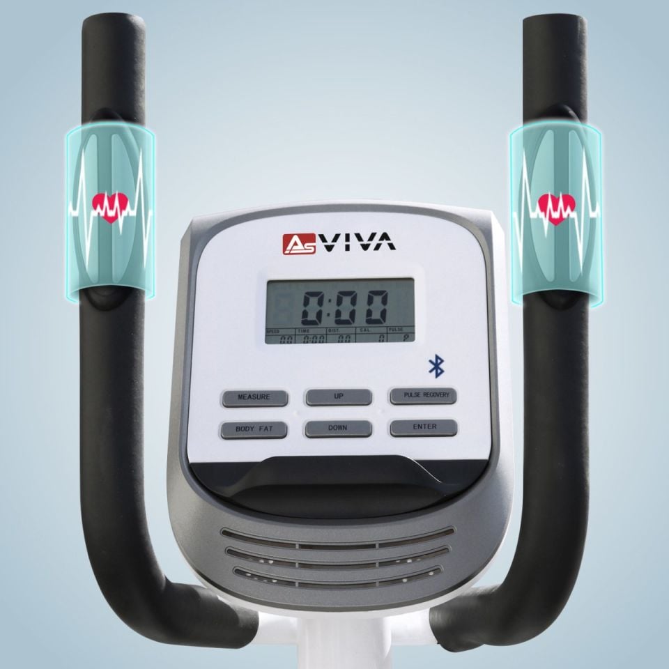 AsVIVA C16 Bluetooth Beyaz Çapraz Bisiklet & Egzersiz Bisikleti | Çok Fonksiyonlu Fitness Cihazı