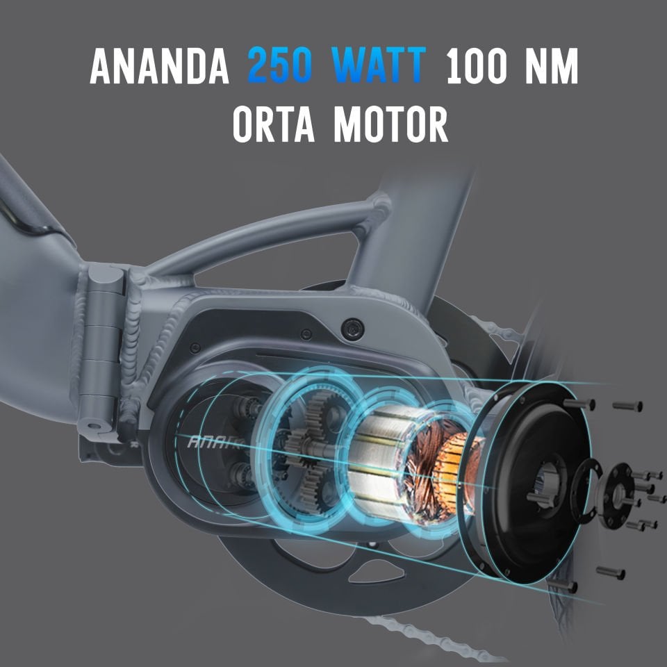 AsVIVA B14N 27,5'' Hollanda Orta Motorlu Elektrikli Bisiklet – NFC güvenlik sistemi ve Bluetooth bağlantı özelliği