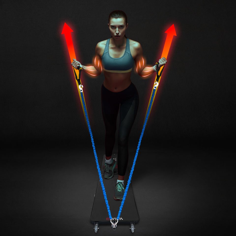 AsVIVA FB1 –  Çok Fonksiyonlu Egzersiz Aleti, Pilates Reformer, Direnç Bantlı, Ev Tipi,