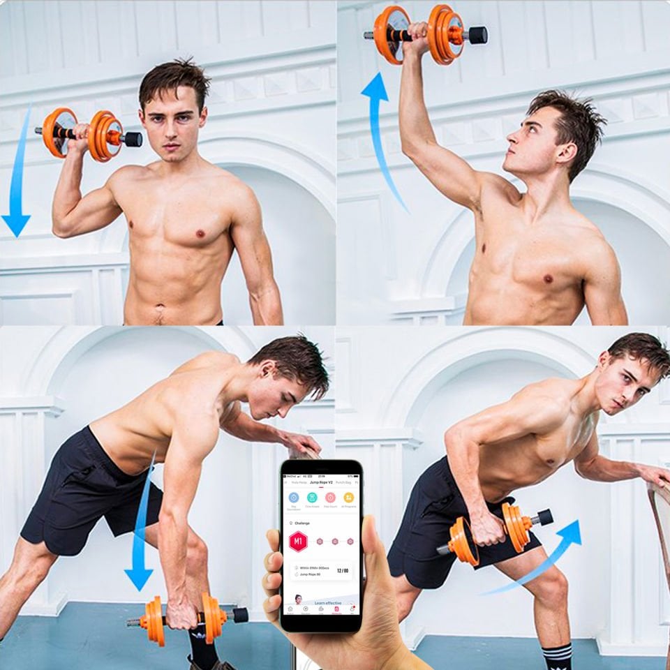 AsVIVA DB2 6’sı 1 Arada Paslanmaz Çelik Dambıl Seti – 30 kg