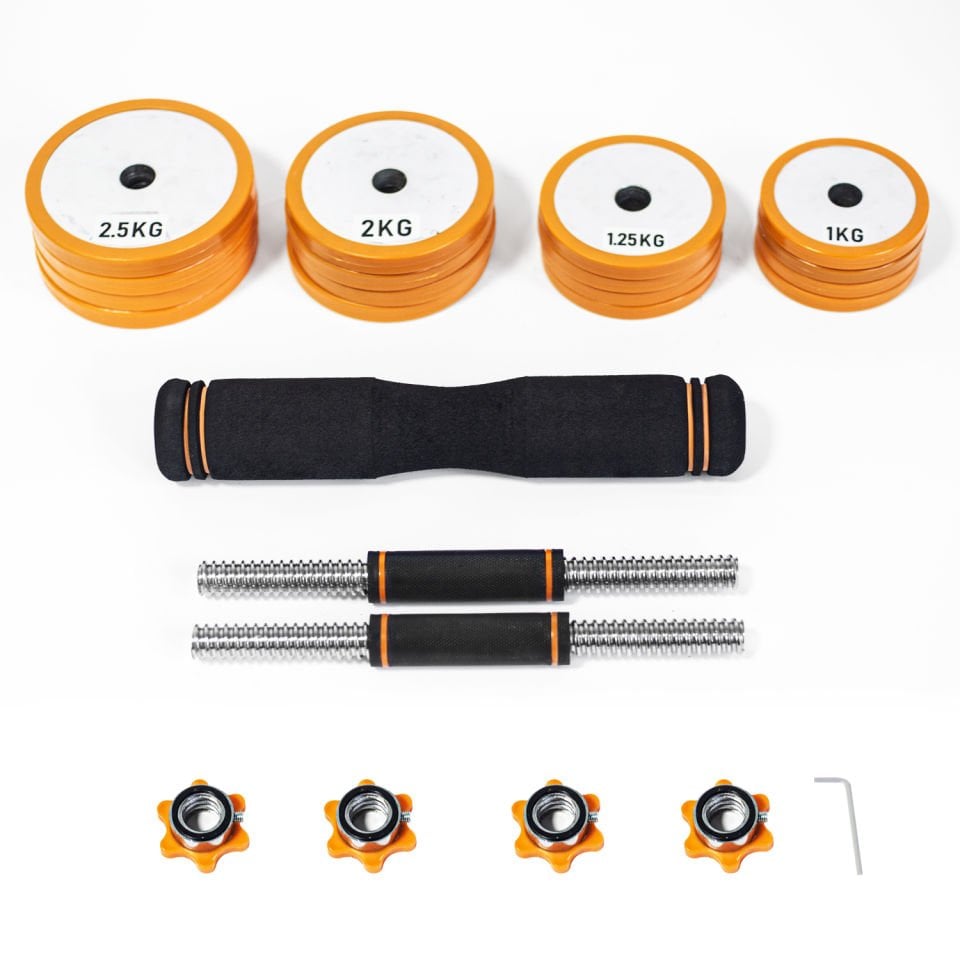 AsVIVA DB2 6’sı 1 Arada Paslanmaz Çelik Dambıl Seti – 30 kg