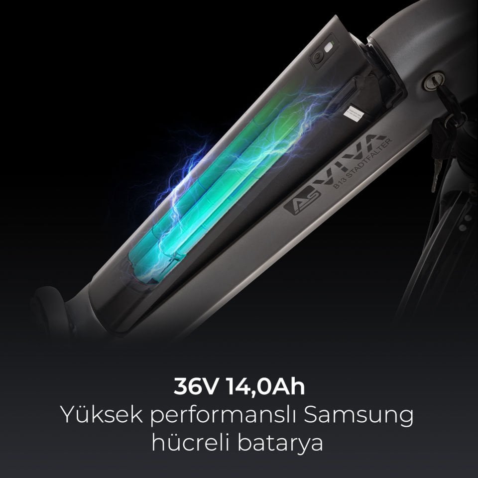 AsVIVA B14T 27,5'' Orta Motorlu Hollanda Elektrikli Bisiklet – NFC güvenlik sistemi ve Bluetooth bağlantı özelliği