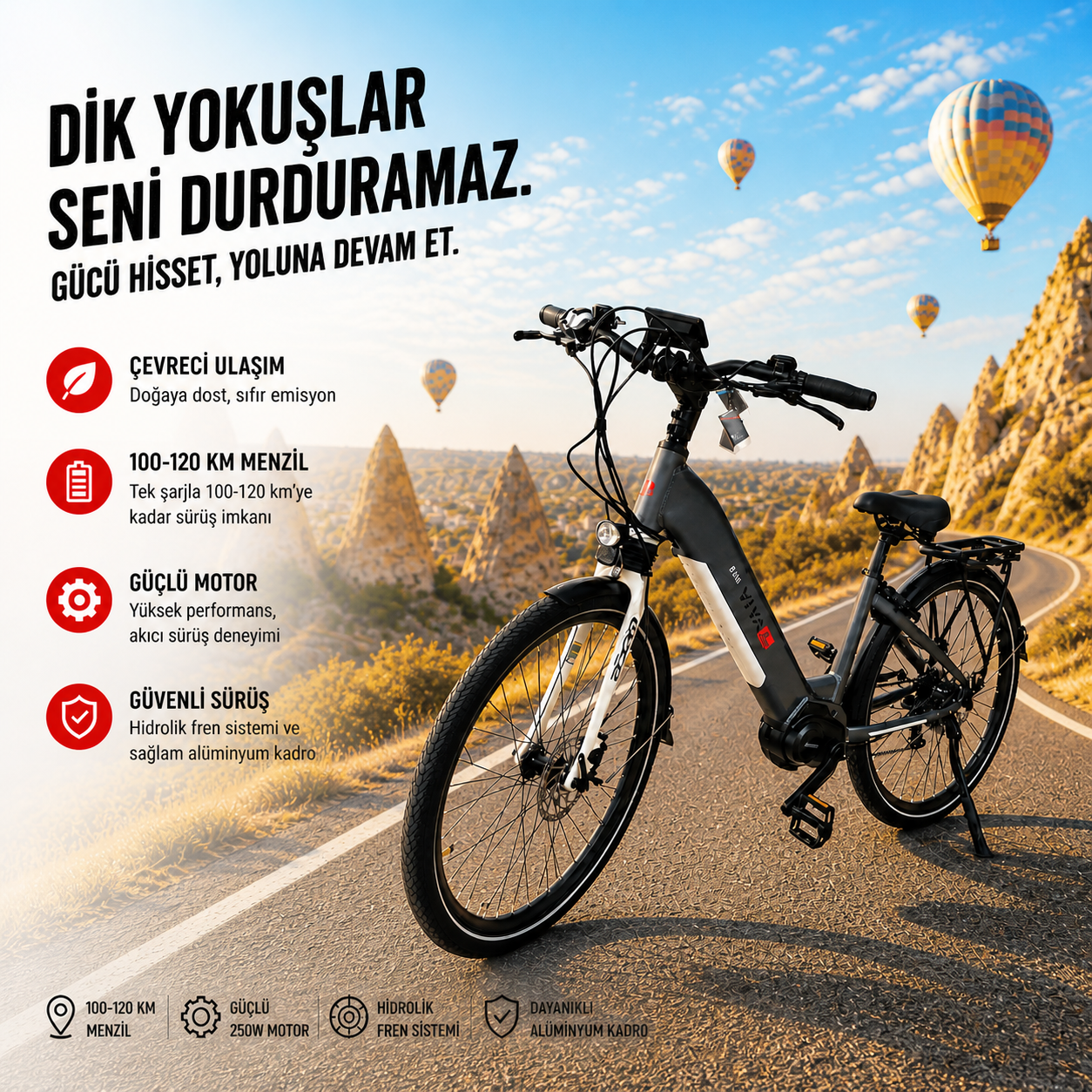 Orta Motor Elektrikli Bisiklet 28 Jant B14T