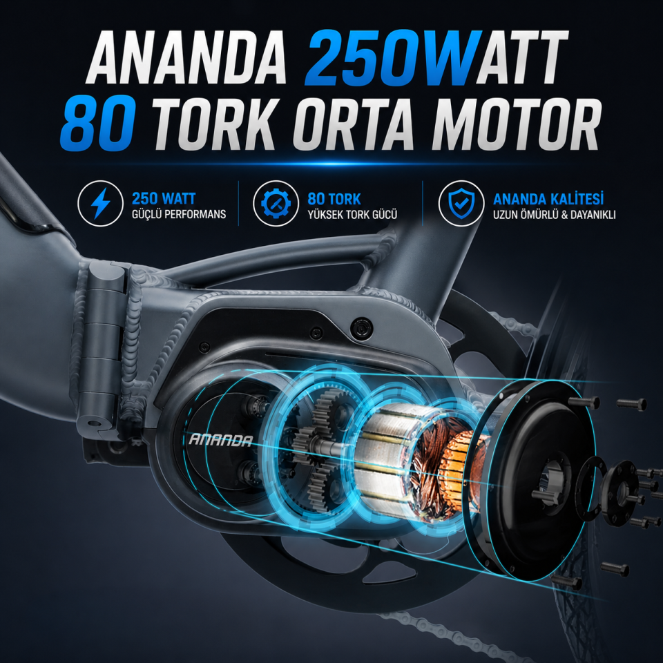 Orta Motor Elektrikli Bisiklet 28 Jant B14T