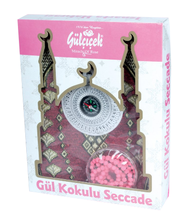 Gülçiçek Pusulalı ve Tesbihli Gül Kokulu Seccade