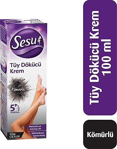 Sesu Tüy Dökücü Kömürlü Krem 100 ml