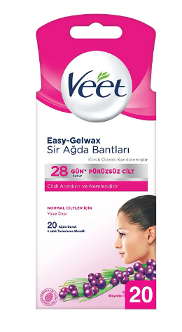 Veet Sir Ağda Bant Yüz Bölgesi İçin 20'li