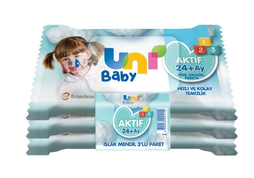 Uni Baby İslak Mendil Paket 3'lü