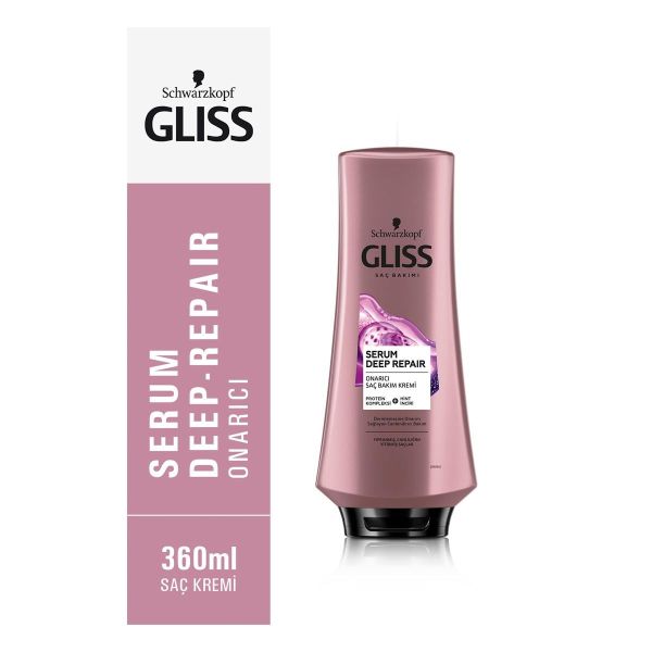 Gliss Serum Deep-Repair Canlılığını Yitirmiş ve Yıpranmış Saçlar için Saç Kremi 360 ml