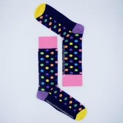 Renkli Puantiye Desenli Çorap