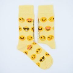 Emojiler Desenli Sarı Renkli Çorap