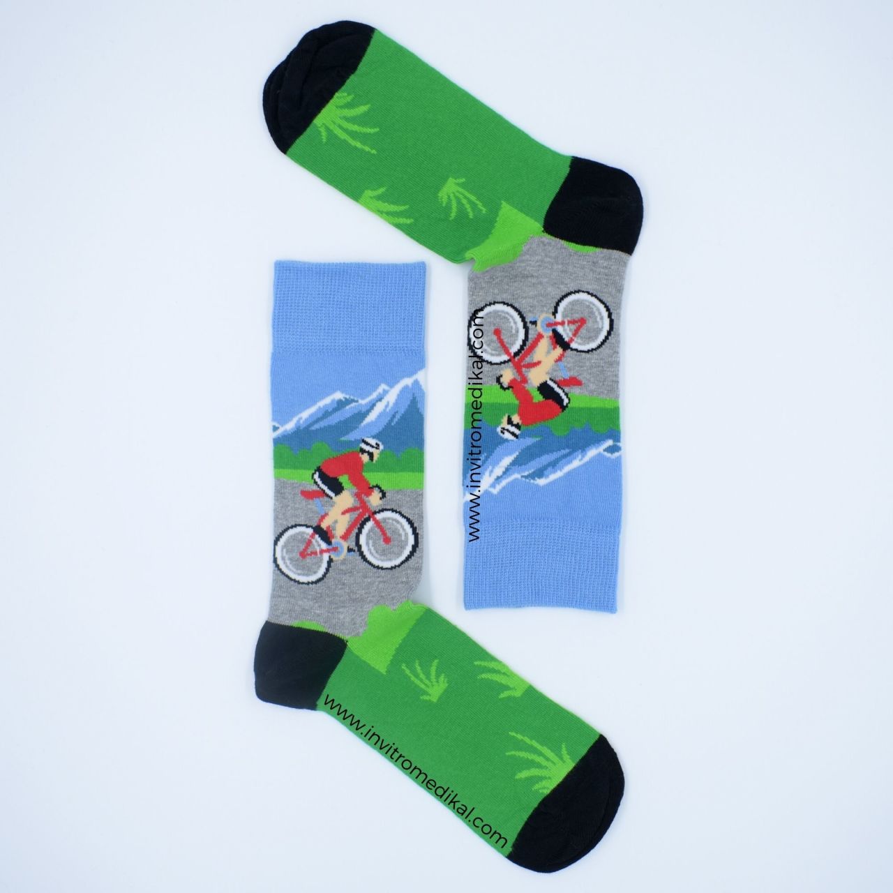 Bisiklet Desenli Çorap