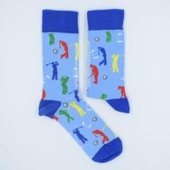 Golf Desenli Mavi Renkli Çorap