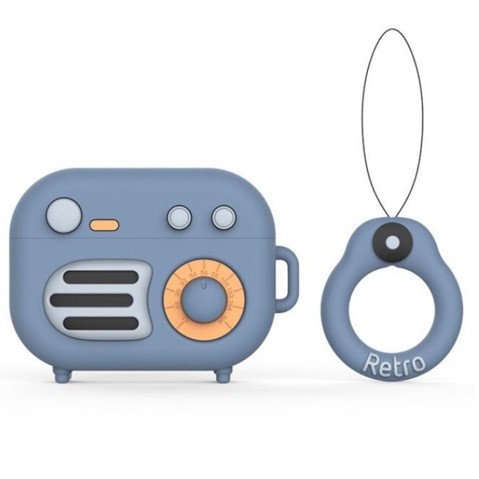 Retro Radio Mavi AirPods Kılıf