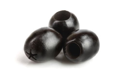 Entsteinte schwarze Oliven