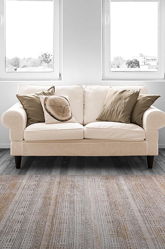 Bahariye Intense 5606 R Grı - Sarı Beyaz El Dugumlu