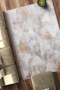 Bahariye Eva 5683 R Bej - Gold Beyaz El Dugumlu