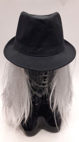 Siyah düz kumaş borsalino şapka