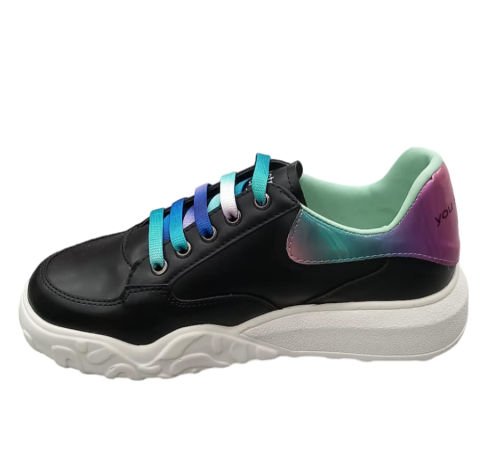 Siyah  Rengi Neon Rengi Detaylı Sneakers