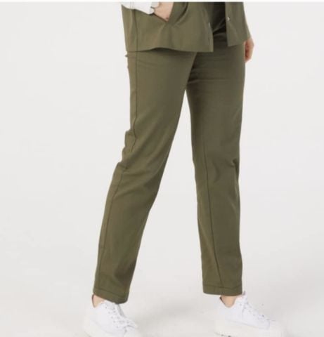 Büyük beden  Haki Yeşil İnce Kanvas Boru Paça  Pantalon