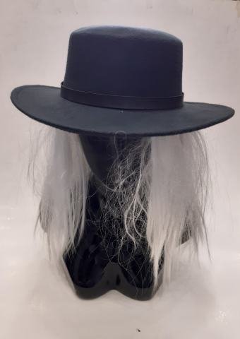 Siyah  Kaşmir Kumaş  Kenarlı Kalıp Şapka