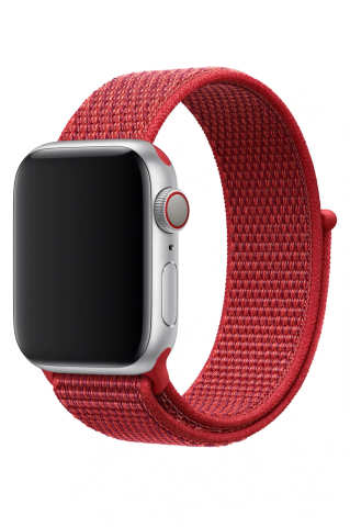 Apple Watch Uyumlu Hasır Örgü Kordon Kırmızı