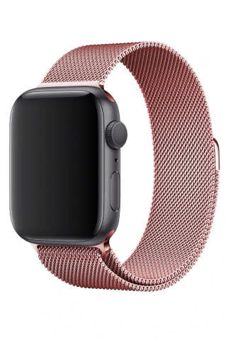 Apple Watch Uyumlu Metal Hasır Kordon Rose