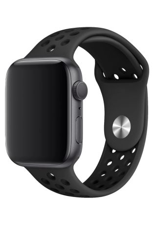 Apple Watch Uyumlu Delikli Silikon Kordon Siyah