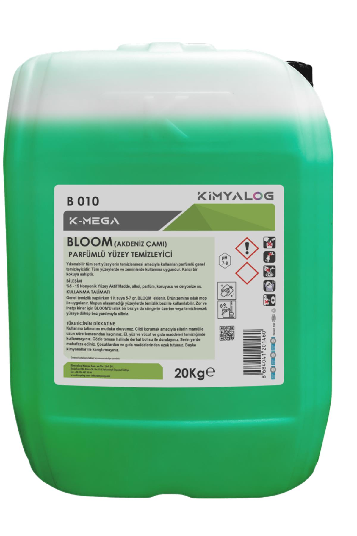 Kimyalog K-Mega Bloom Parfümlü Yüzey Temizleyici (Akdeniz Çamı) 20 Lt