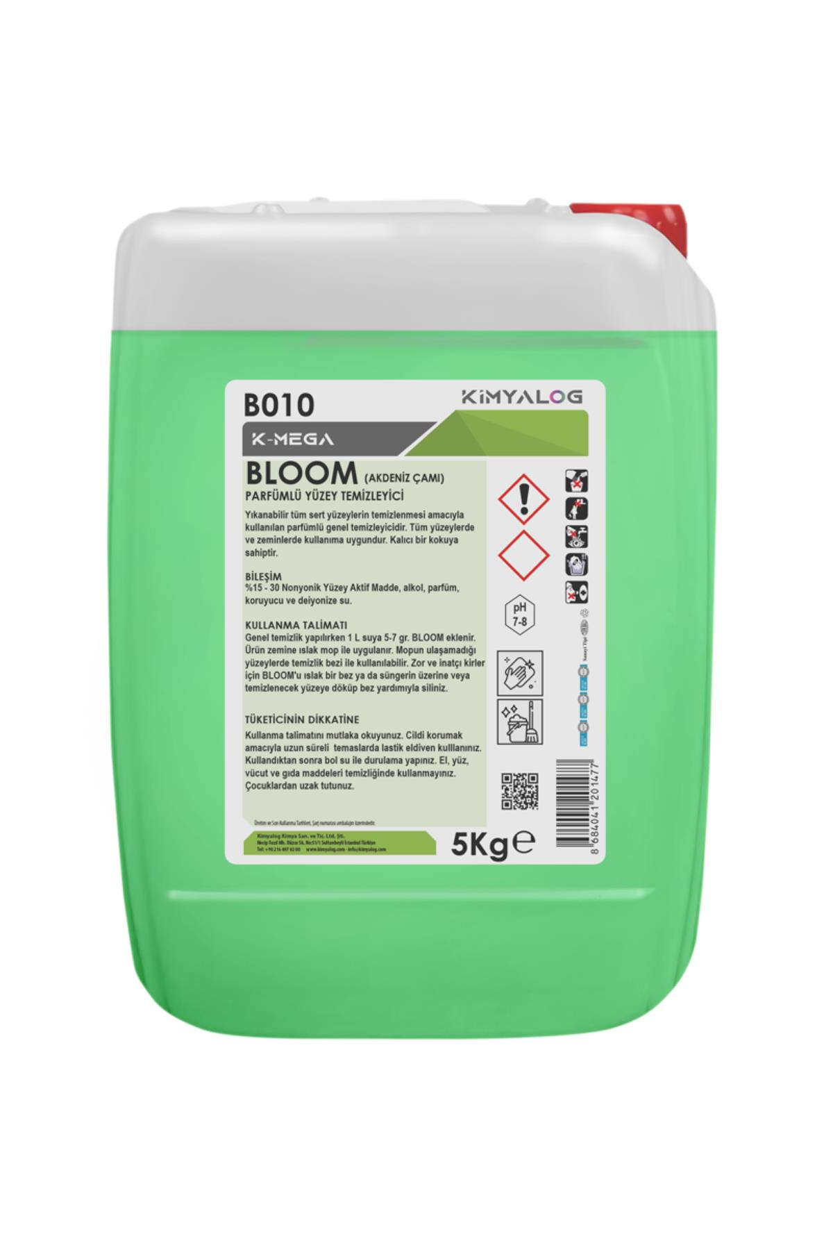 Kimyalog K-Mega Bloom Parfümlü Yüzey Temizleyici (Akdeniz Çamı) 5 Lt