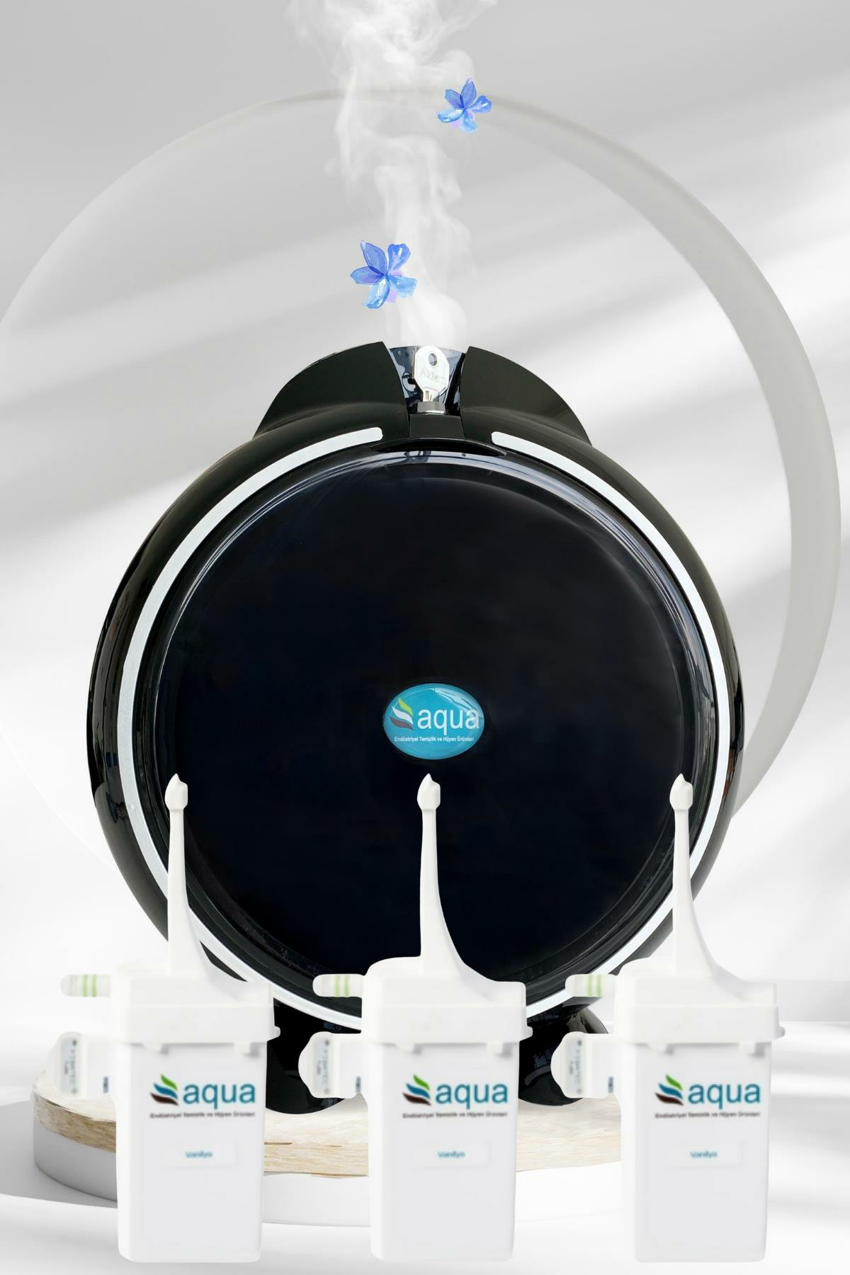 Aqua Uzay Geniş Alan Koku Cihazı Siyah Sweet Home - Cute - Fi 3 Adet Koku Katuşu Hediyeli Ofis - Oda Kokusu