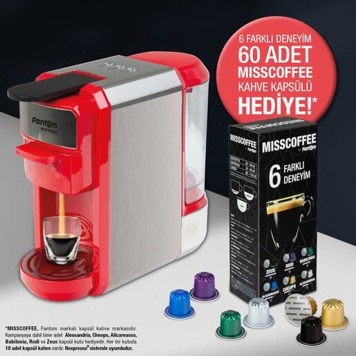 Fantom Mixpresso KS 1450 Missscoffee Hediyeli Kırmızı Kutu