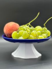Rengarenk Lacivert Ayaklı meyvelik sunum kasesi kek standı  Çap 21cm yükseklik 10 cm
