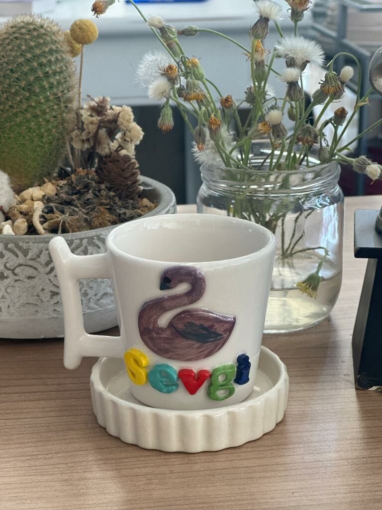 Kuğu  Figürlü  İsimli Kupa Mug