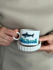 Köpek Balığı Figürlü Fincan Mug