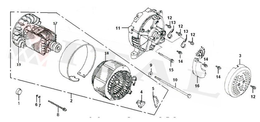 ITL-ALTERNATÖR LC8000DC MONOFAZE KOMPLE