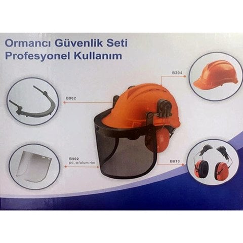 BBS - B204 Kask Seti Kulaklıklı Ormancı Güvenlik Seti | Baret (Kask)+Kulaklık+Siperlik 