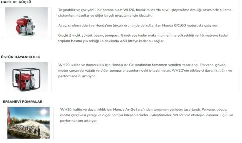 HONDA WH20 XT EFX Motopomp Benzinli SU MOTORU Su Pompası/ 5,5 BG / 2” ÇIKIŞ ÇAPI