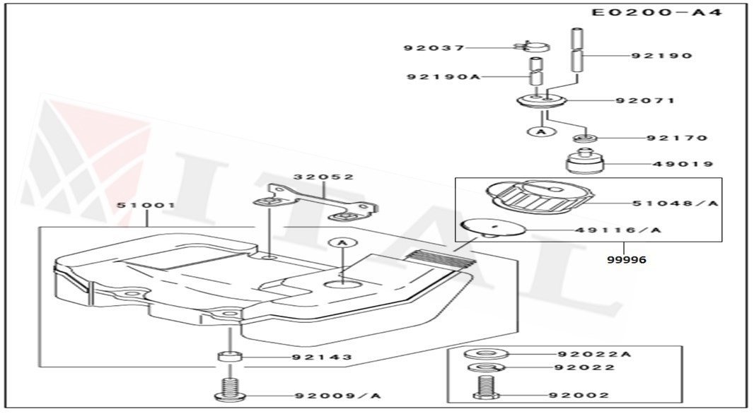 ITL-DEPO KAPAK SİBOBU KAW. TH48/TJ53 ORJ.