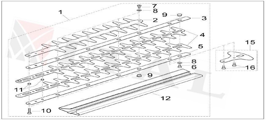 ITL-BIÇAK DESTEK DEMİRİ 75CM ÜST SOLO 162