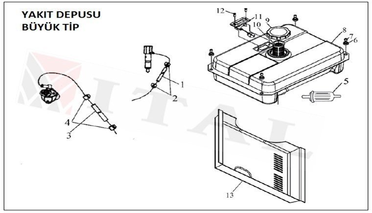 ITL-YAKIT DEPOSU DİZEL BÜYÜK TİP DHY9000/9500 (12,5 L)