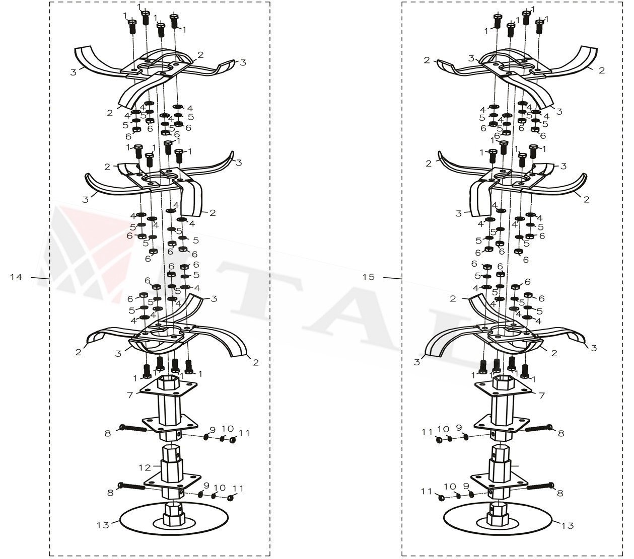 ITL-ÇAPA BIÇAĞI LC900/LC1200 SAĞ/SOLTAKIM KOMPLE
